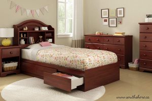 South Shore Summner Breeze Twin Storage Bed Royal Cherry